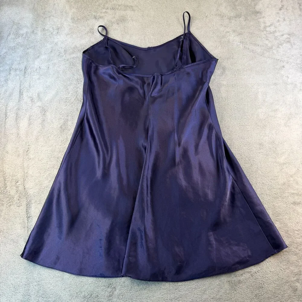 Vintage Sophia by Delicates Large Purple Satin Nightgown Long Chemise Lingerie